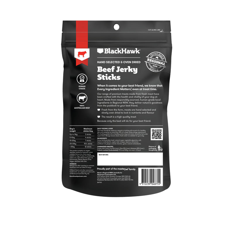 Black Hawk Dog Treats Beef Jerky Sticks 100g