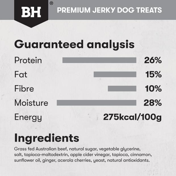 Black Hawk Dog Treats Beef Jerky Straps 100g
