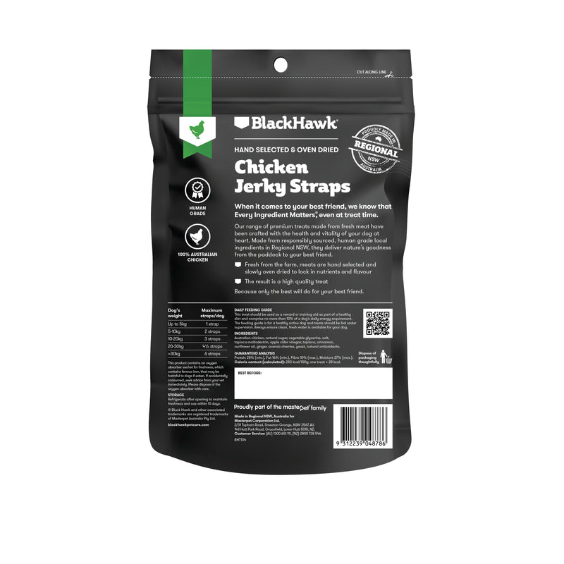 Black Hawk Dog Treats Chicken Jerky Straps 100g