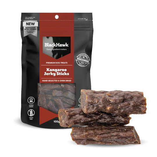 Black Hawk Dog Treats Kangaroo Jerky Sticks 100g