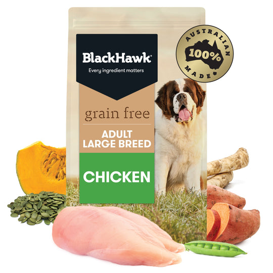 Black Hawk Grain Free Chicken Large Breed Dry Dog Food 15kg ^._.^