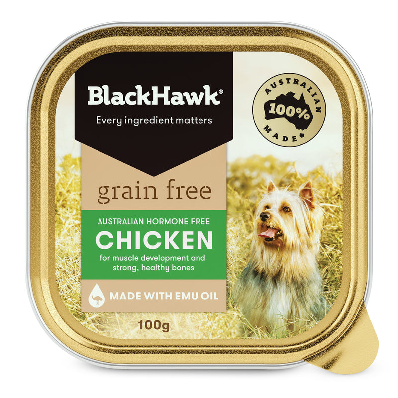 Black Hawk Grain Free Chicken Wet Dog Food 100g x 9