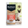 Black Hawk Grain Free Chicken with Salmon Mature Wet Cat Food 85g x 12***