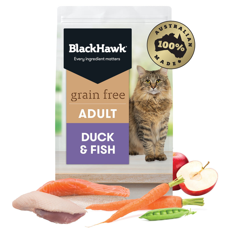 Black Hawk Grain Free Duck and Fish Dry Cat Food 1.2kg-Habitat Pet Supplies