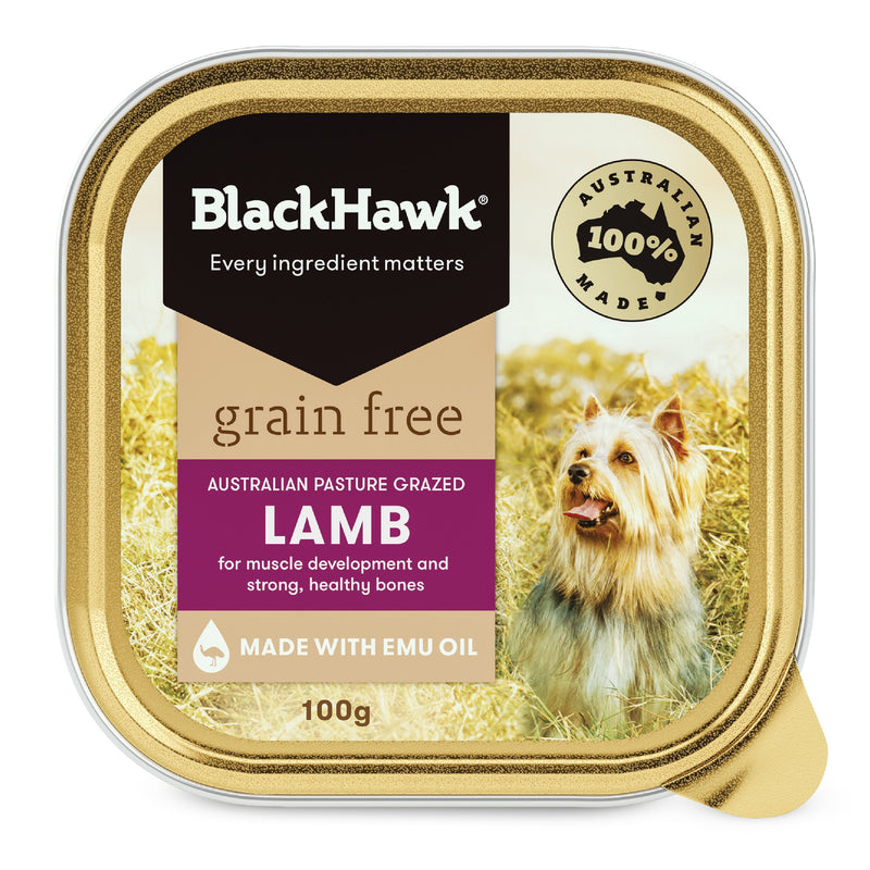 Black Hawk Grain Free Lamb Wet Dog Food 100g x 9 ^._.^