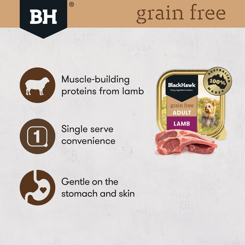 Black Hawk Grain Free Lamb Wet Dog Food 100g x 9 ^._.^