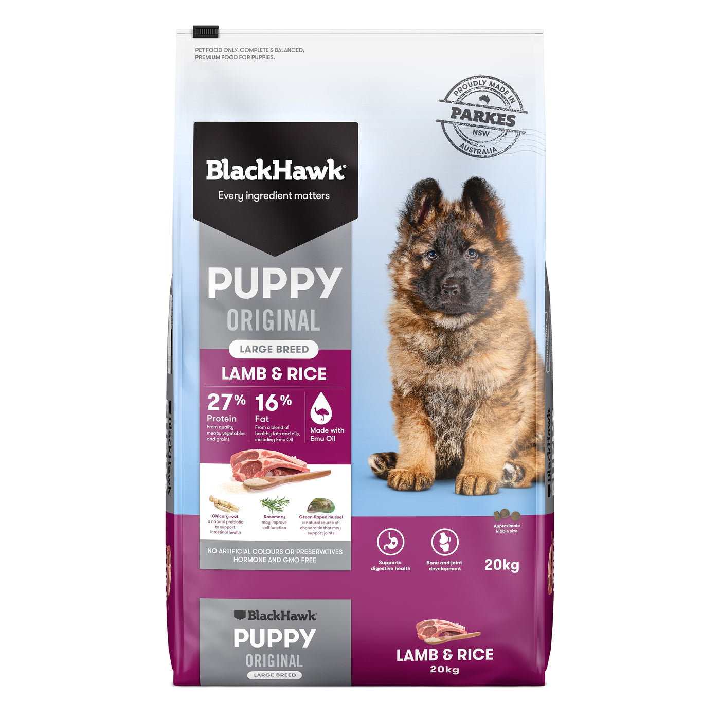 Black Hawk Lamb and Rice Large Breed Puppy Dry Dog Food 20kg