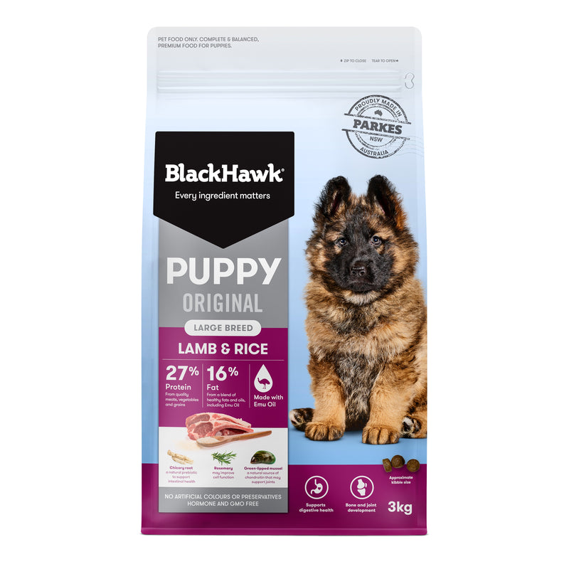 Black Hawk Lamb and Rice Large Breed Puppy Dry Dog Food 3kg-Habitat Pet Supplies