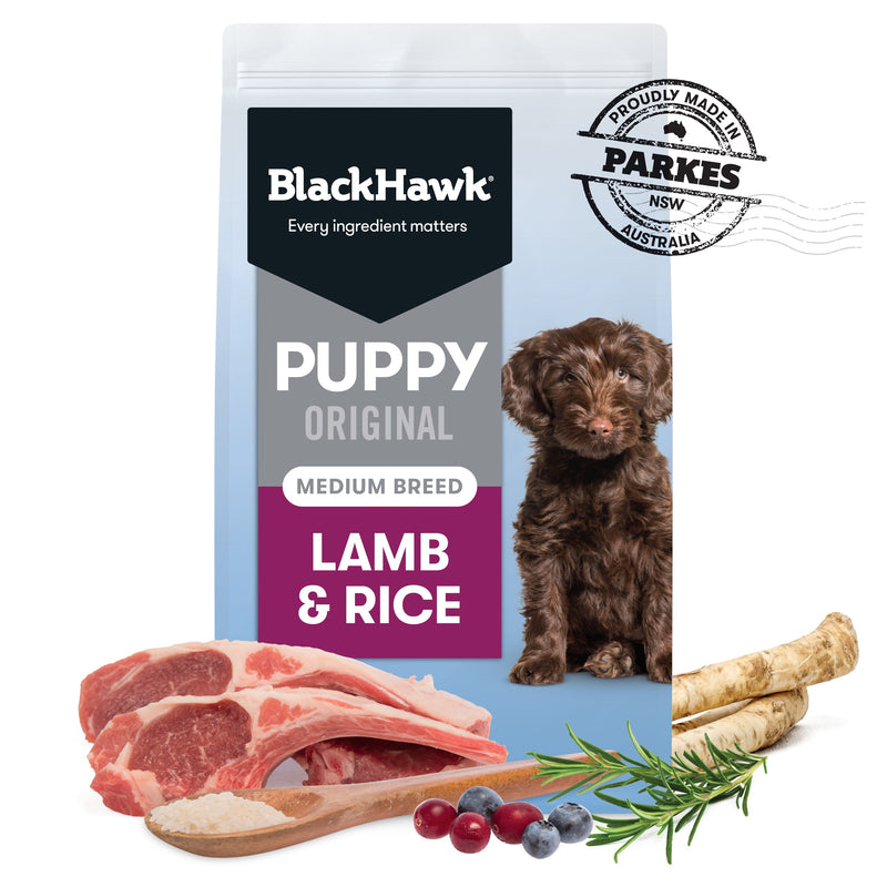Black Hawk Lamb and Rice Medium Breed Puppy Dry Dog Food 10kg