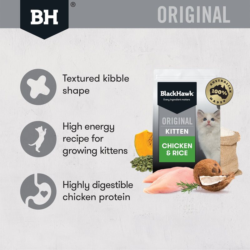 Black Hawk Original Chicken and Rice Kitten Dry Cat Food 1.5kg