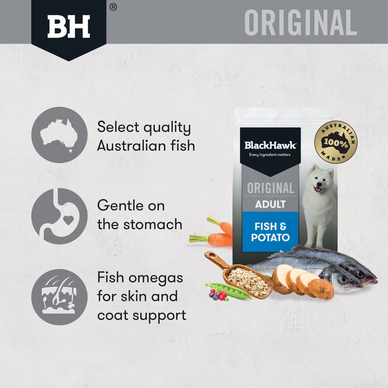 Black Hawk Original Fish and Potato Dry Dog Food 10kg