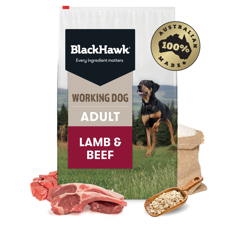 Black Hawk Original Lamb and Beef Working Dog Dry Dog Food 20kg-Habitat Pet Supplies