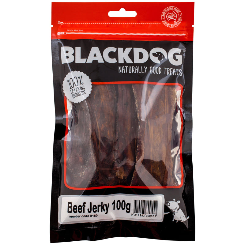 Blackdog Beef Jerky Dog Treats 100g^^^-Habitat Pet Supplies