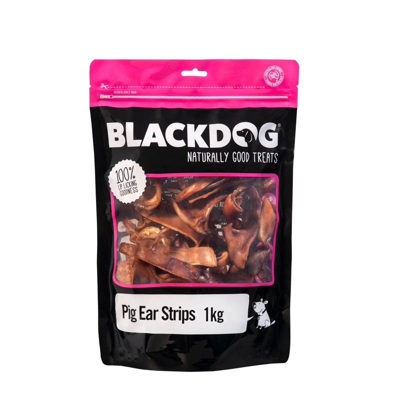 Blackdog Pig Ear Strips Dog Treats 1kg-Habitat Pet Supplies