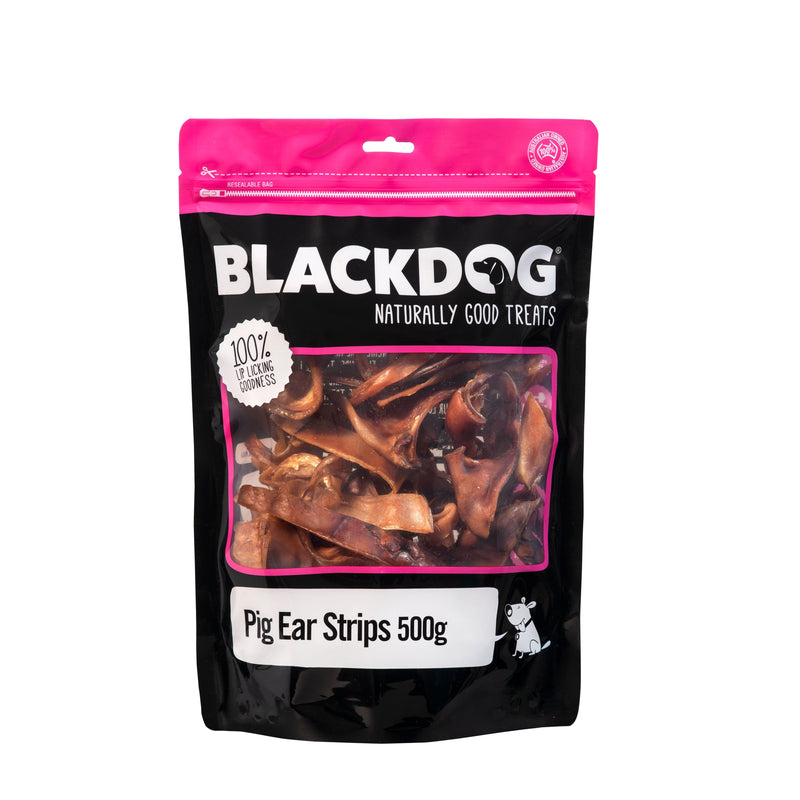 Blackdog Pig Ear Strips Dog Treats 500g-Habitat Pet Supplies
