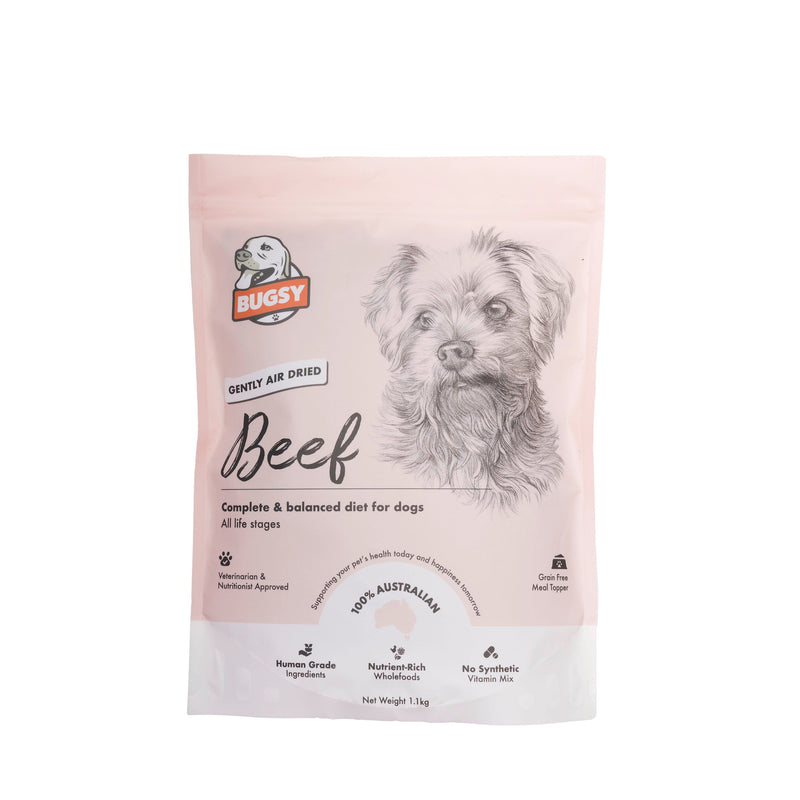 Bugsy Beef Air Dried Raw Dog Food 1.1kg-Habitat Pet Supplies