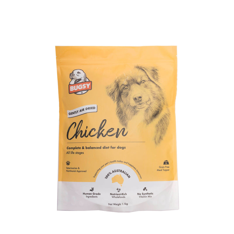 Bugsy Chicken Air Dried Raw Dog Food 1.1kg Habitat Pet Supplies