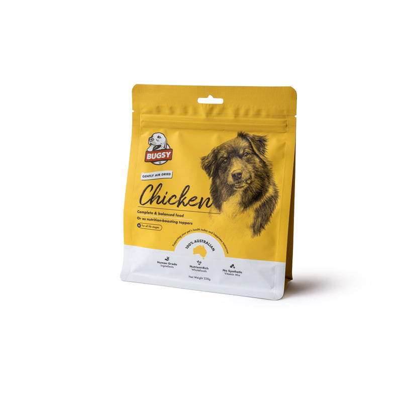 Bugsy Chicken Air Dried Raw Dog Food 328g-Habitat Pet Supplies