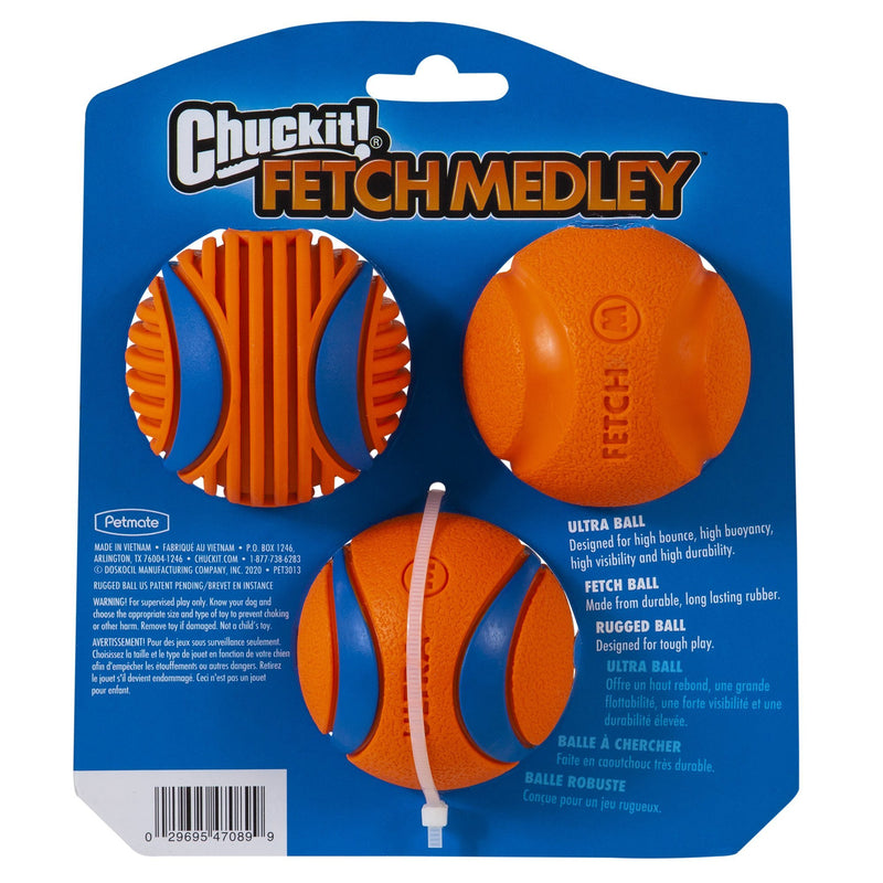 Chuckit Fetch Medley Ball Gen 3 Medium Dog Toy Set