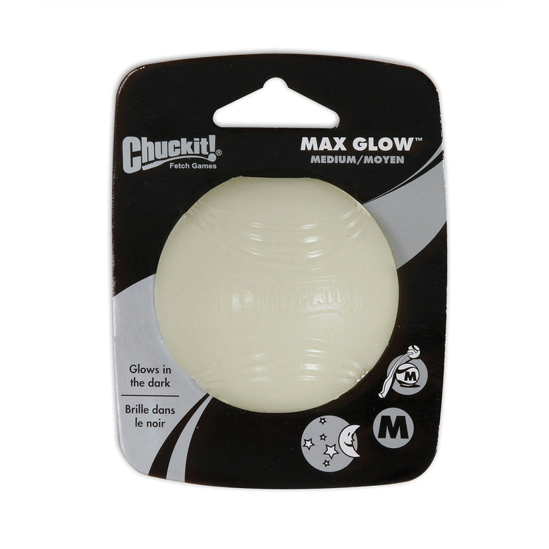 Chuckit Max Glow Ball Medium Dog Toy^^^-Habitat Pet Supplies