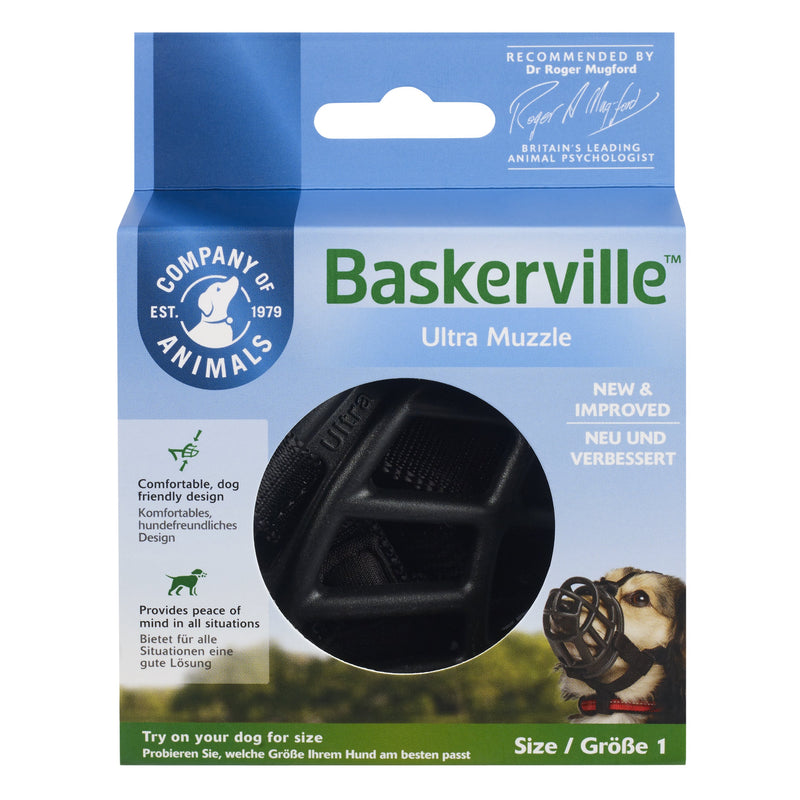 Company of Animals Baskerville Ultra Dog Muzzle Size 1-Habitat Pet Supplies