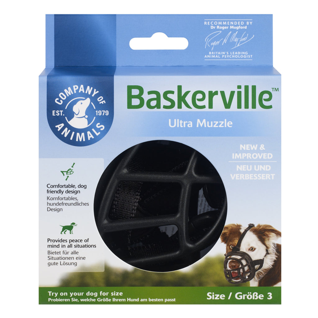 Company of Animals Baskerville Ultra Dog Muzzle Size 3-Habitat Pet Supplies
