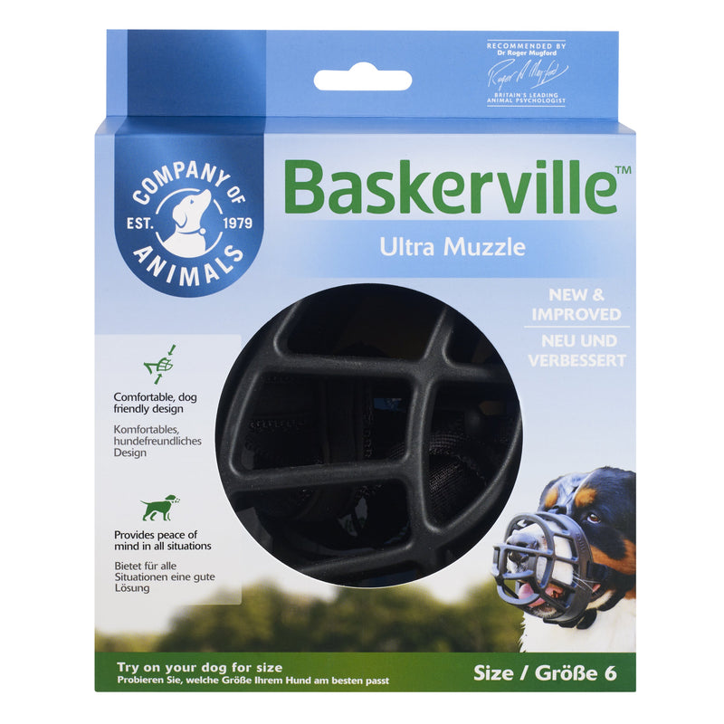 Company of Animals Baskerville Ultra Dog Muzzle Size 6-Habitat Pet Supplies