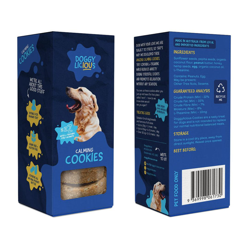 Doggylicious Calming Cookies Dog Treats 180g^^^-Habitat Pet Supplies