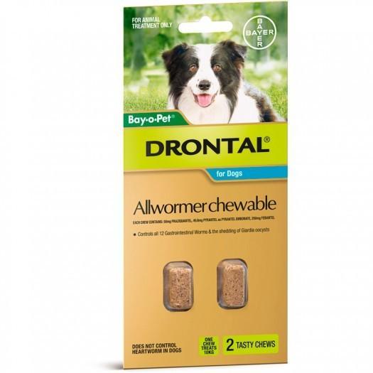 Drontal Allwormer Chewables for Medium Dogs 3-10kg 2 Pack