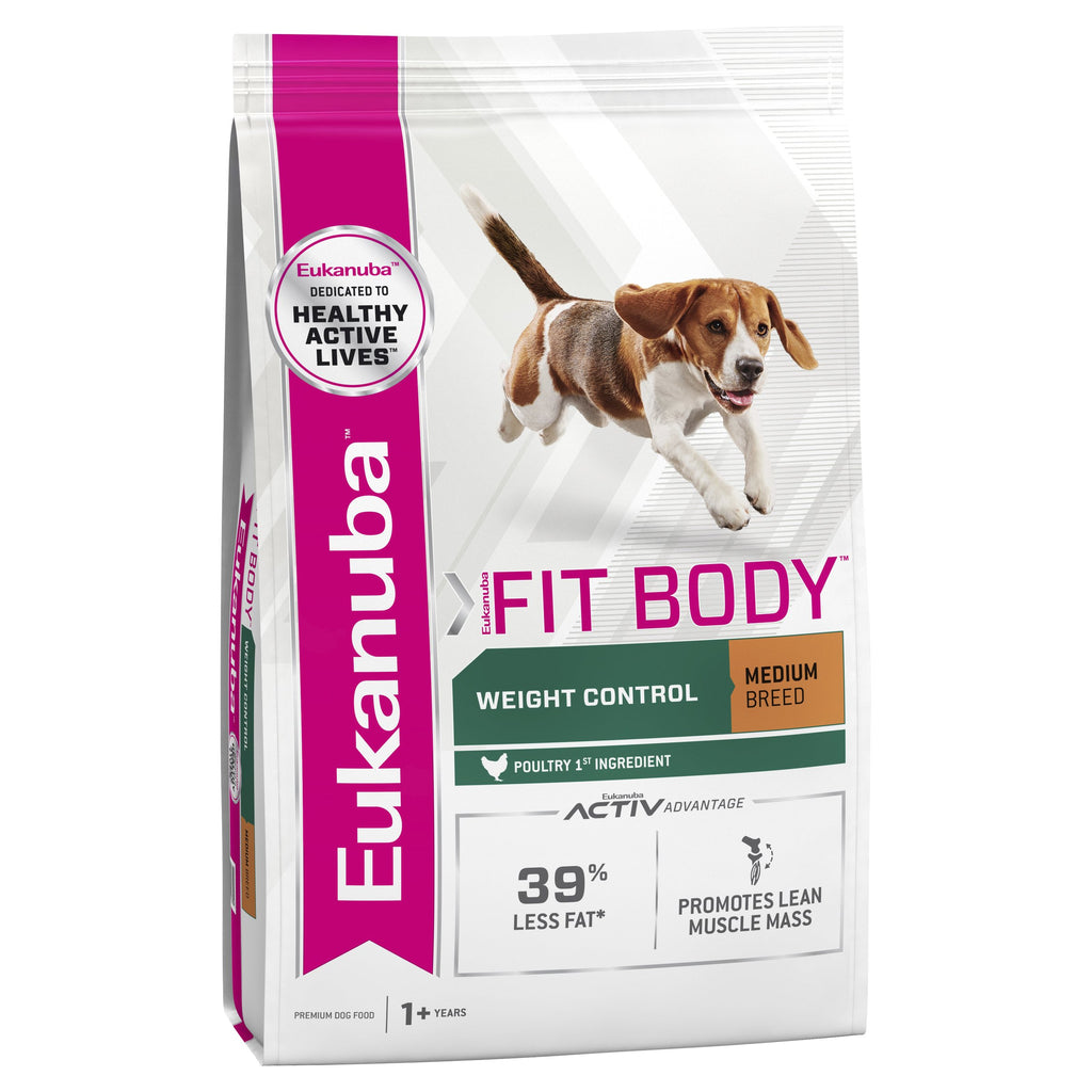 Eukanuba Dog Fit Body Adult Medium Breed Dry Food 3kg-Habitat Pet Supplies