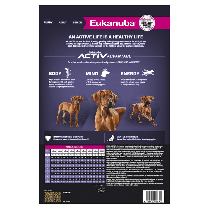Eukanuba Dog Puppy Large Breed Dry Food 15kg