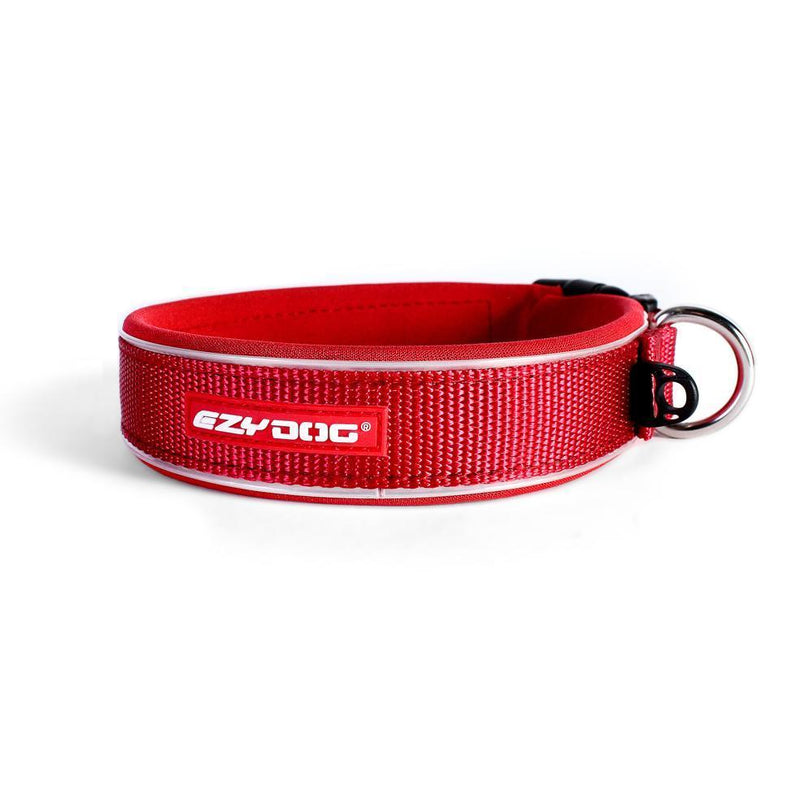 EzyDog Classic Neoprene Dog Collar Red Large***-Habitat Pet Supplies