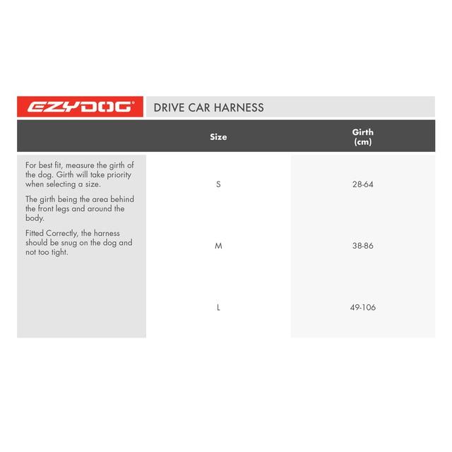 EzyDog Drive Dog Car Harness Large