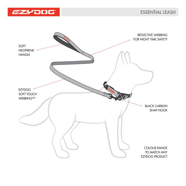 EzyDog Essential Dog Lead Black