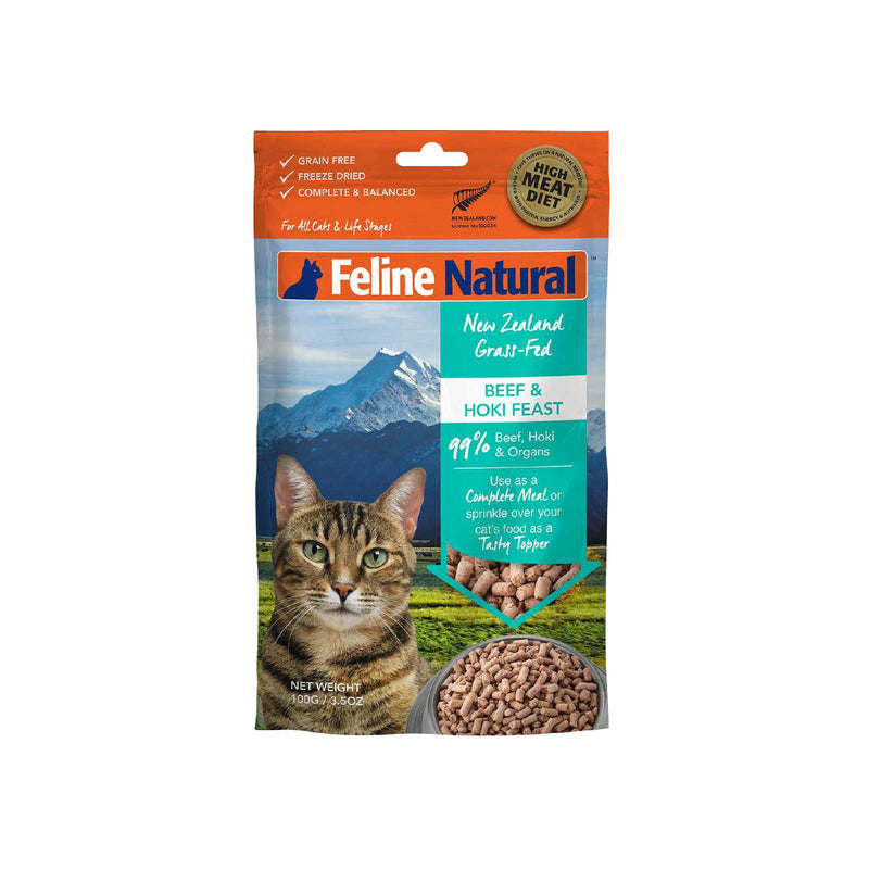 Feline Natural Beef and Hoki Feast Freeze Dried Cat Food 100g-Habitat Pet Supplies