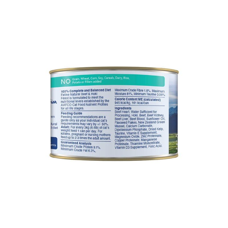 Feline Natural Beef and Hoki Feast Wet Cat Food 170g (+_+)