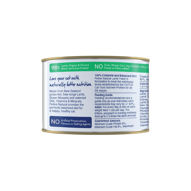 Feline Natural Lamb Feast Wet Cat Food 170g x 12 (+_+)