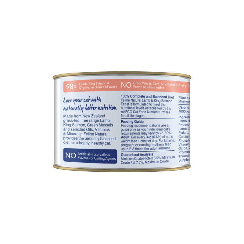 Feline Natural Lamb and Salmon Feast Wet Cat Food 170g x 12 (+_+)