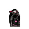 Flexi Classic Cord Retractable Dog Lead Black Extra Small 3m