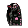 Flexi Classic Cord Retractable Dog Lead Black Medium 5m