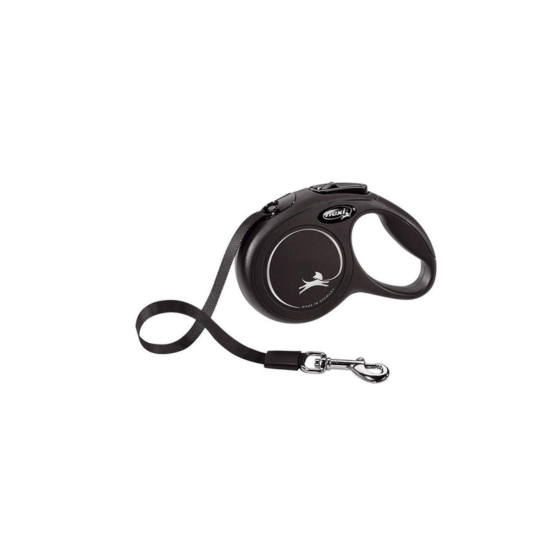 Flexi Classic Tape Retractable Dog Lead Black Extra Small-Habitat Pet Supplies