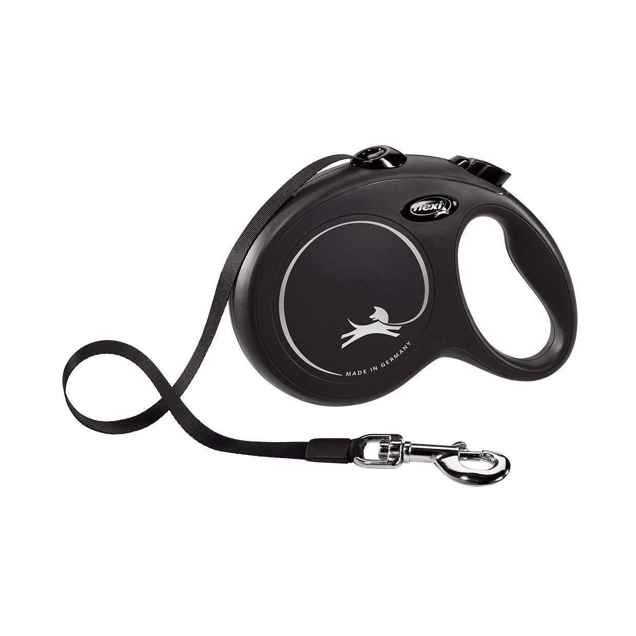 Flexi Classic Tape Retractable Dog Lead Black Large 5m – Habitat