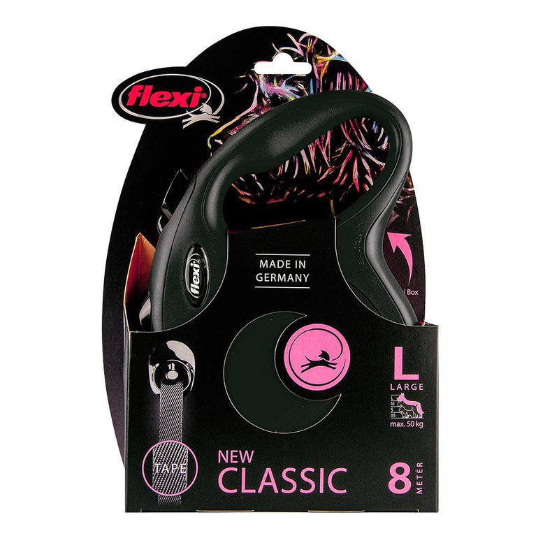 Flexi Classic Tape Retractable Dog Lead Black Large 8m
