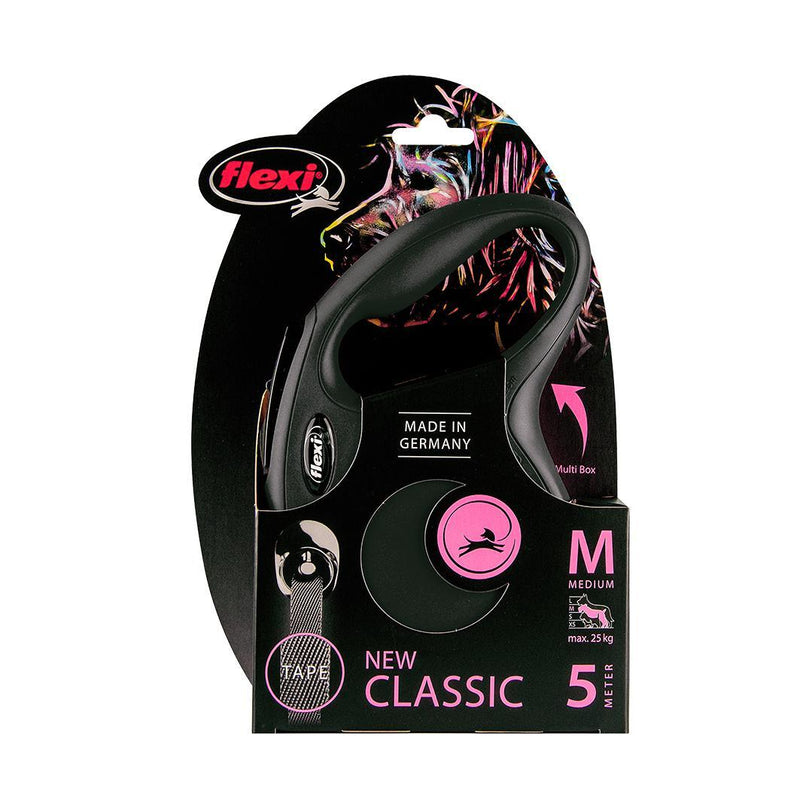 Flexi Classic Tape Retractable Dog Lead Black Medium 5m