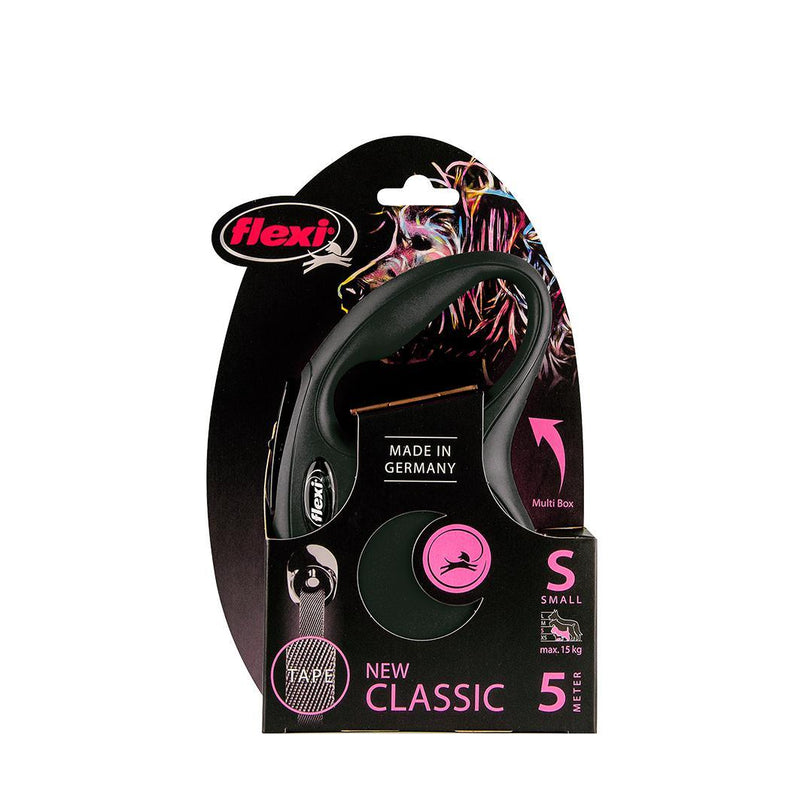 Flexi Classic Tape Retractable Dog Lead Black Small 5m