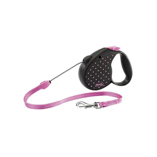 Flexi Dots Retractable Dog Lead Pink Medium 5m