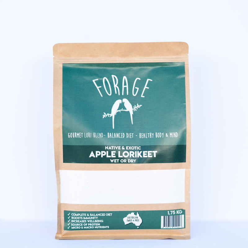 Forage Lorikeet Wet or Dry Bird Food Blend Apple 1.75kg-Habitat Pet Supplies