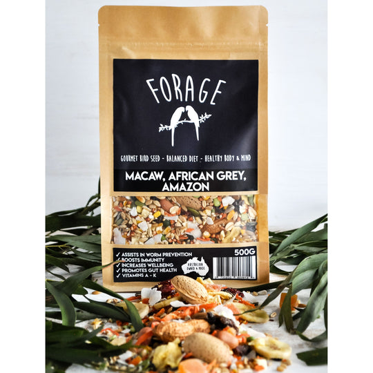 Forage Macaw African Grey and Amazon Gourmet Bird Seed 500g