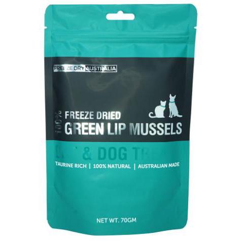 Freeze Dry Australia Green Lip Mussels Natural Treats for Cats and Dogs 70g-Habitat Pet Supplies