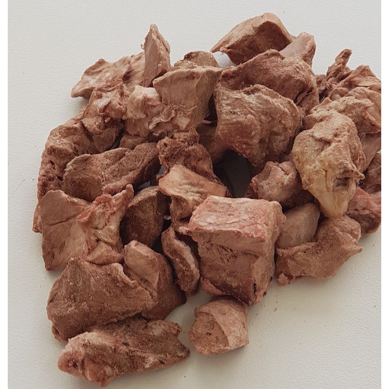 Freeze Dry Australia Raw Diced Lamb Hearts Natural Treats for Cats and Dogs 100g